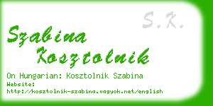 szabina kosztolnik business card